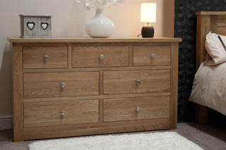 Torino 7 Drawers Chest, Oak Wood