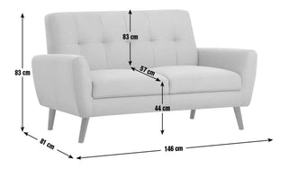 Monza 2 Seater Grey Linen Sofa