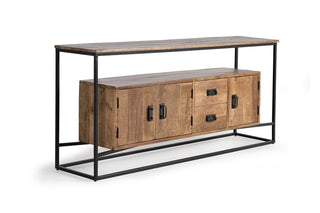 Solid Mango Wood Industrial Sideboard