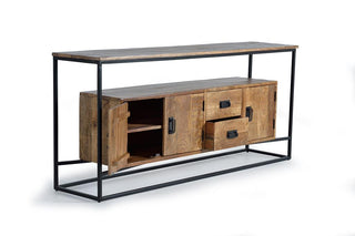 Solid Mango Wood Industrial Sideboard