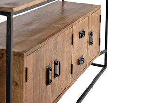 Solid Mango Wood Industrial Sideboard