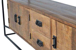 Solid Mango Wood Industrial Sideboard