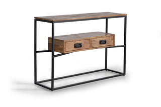 Solid Mango Wood Industrial Console Table