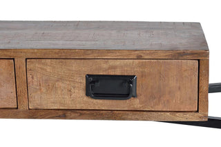 Solid Mango Wood Industrial Console Table