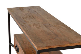 Solid Mango Wood Industrial Console Table