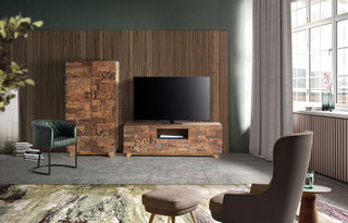 TV Cabinet with Recycled Wood Details