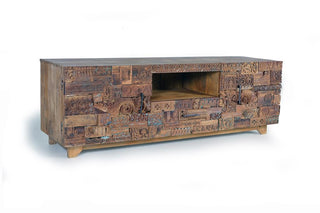 TV Cabinet with Recycled Wood Details