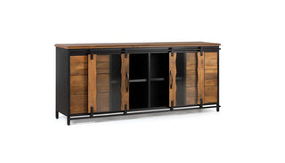 Industrial Sideboard 2 sliding doors and 6 drawers