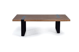 Industrial Coffee Table, Acacia Wood