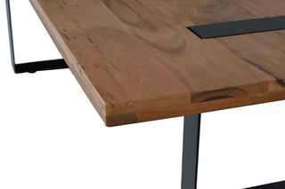 Industrial Coffee Table, Acacia Wood