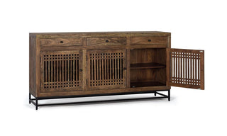 Acacia Wood Sideboard with 3 Doors and 3 Drawers