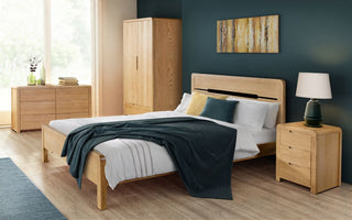 Curve Wooden Bed, Solid Oak