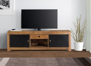 Solid Wood TV Cabinet with Interior Lighting