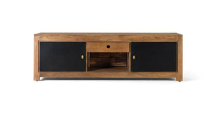 Solid Wood TV Cabinet with Interior Lighting