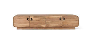 4-Door TV Cabinet, Solid Acacia Wood