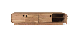 4-Door TV Cabinet, Solid Acacia Wood