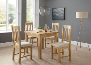 Astoria Flip-Top Extending Dining Table, Oak Wood