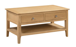 Cotswold Coffee Table With 2 Drawers, Oak Wood