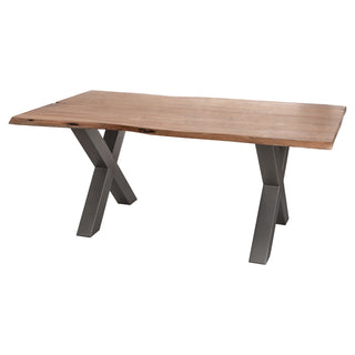 Acacia Wood Live Edge Dining Set, Table and Bench