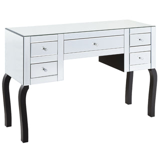 Clear Mirrored 5 Drawer Dressing Table