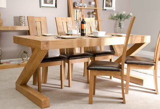 Z Wooden Dining Table, Oak