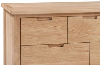 Oak 4+3 Drawer Wide Chest