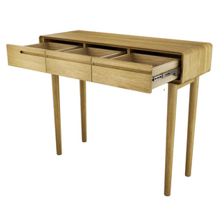 Scandic 3 Drawers Console Table, Oak Wood