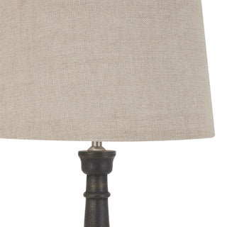 Wooden Table Lamp, Grey Bead