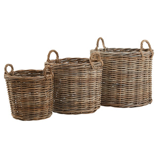 Set of 3 Rattan Storage Baskets