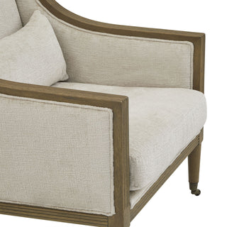 Albury Armchair, Plush Fabric and Wood