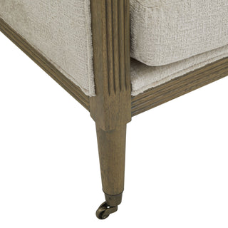 Albury Armchair, Plush Fabric and Wood