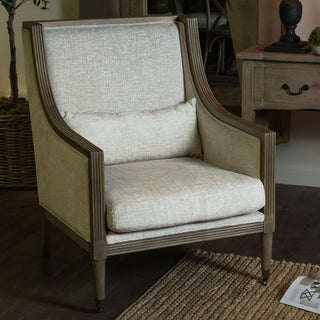 Albury Armchair, Plush Fabric and Wood