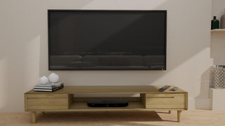 Scandic Wide TV Stand, Oak Wood