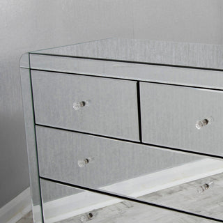 Clear Mirrored 2+2 Chest with Wood Legs