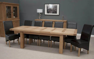 Twin panel large extending table, Oak Wood