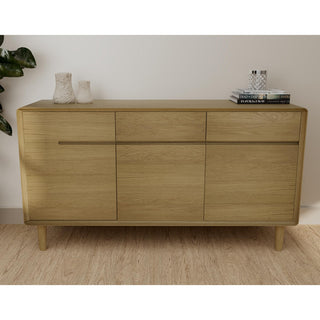 Scandic 3 Door Large Sideboard, Oak Wood