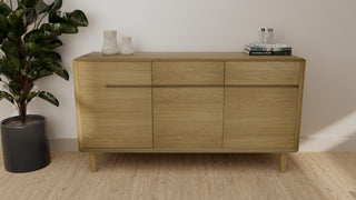 Scandic 3 Door Large Sideboard, Oak Wood