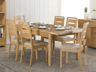 Curve Wooden Dining Table, Oak Wood