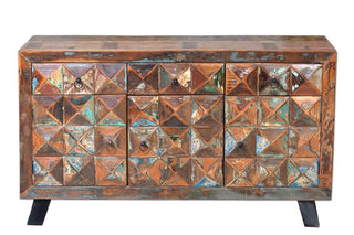 Diamond Carved Recycled Sideboard