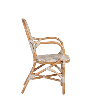 Bistro White Rattan Armchair