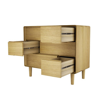 Scandic 6 Drawers Chest, Oak Wood