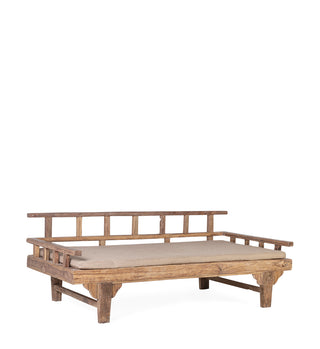 NATURAL TEAK BENCH WITH CUSHION
