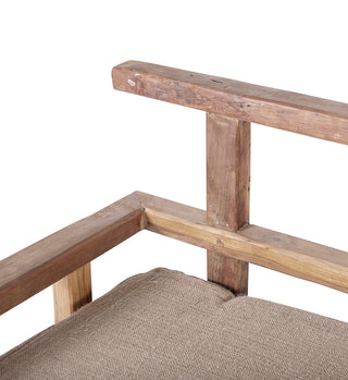 NATURAL TEAK BENCH WITH CUSHION