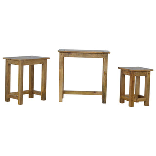Wooden Nest of Tables, Mango Wood
