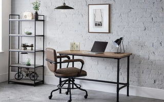 Carnegie Desk, Elm Wood and Steel