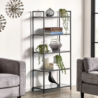 Chicago Tall Bookcase - Smoked Glass