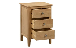 3 Drawer Bedside Table, Oak Wood