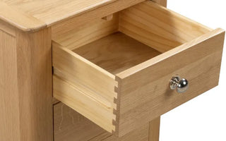 3 Drawer Bedside Table, Oak Wood