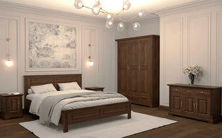 Elton Bedroom Set, Solid Teak Wood in Chestnut Finish