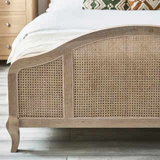 Fleur Rattan Bed, Oak Wood